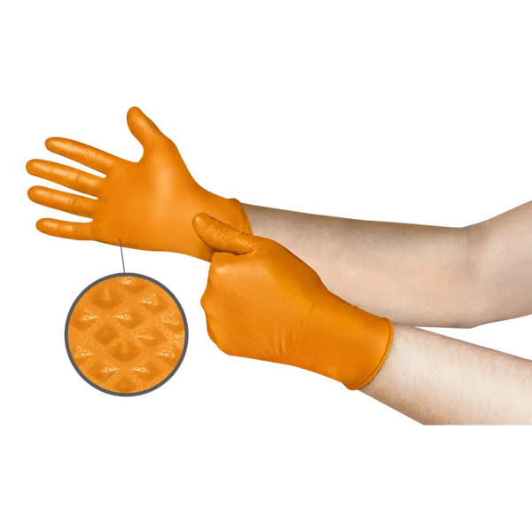 AA Mega Texture Orange Nitrile Glove, Large (100/Box) – All Tire