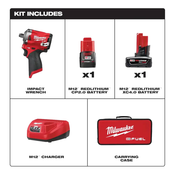 Llave De Impacto Milwaukee De 1/2 Stubby M12 Fuel 2563-20 | Envío gratis