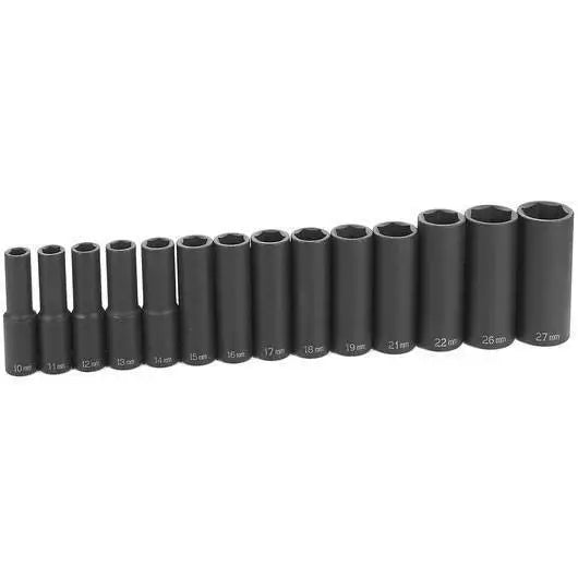 GP 1/2 in Drive Deep Metric Socket Set (14 Piece) All Tire Supply