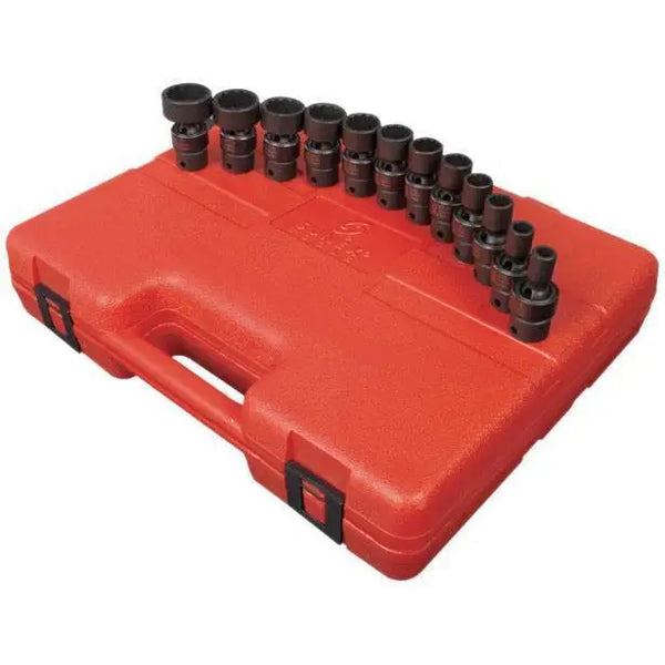 Sunex 3/8 in 12 Pt 12 Pc SAE Universal Impact Socket Set – All