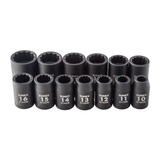 Sunex 1/2 Drive Metric Impact Socket Set 12-Point 2679A