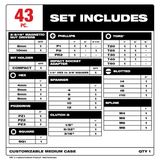 Milwaukee SHOCKWAVE 43PC Impact Duty Driver Bit Set - 48-32-4033