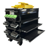 Challenger ACC-CART-PKG EV Adapter Cart w/ Drawer, Slide-Out Shelves, Multi-Brand Adapter Kit