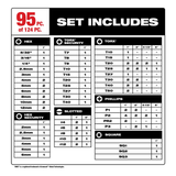 Milwaukee SHOCKWAVE 124pc Driver Bit Set - 48-32-4034