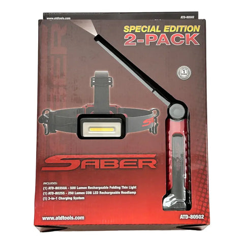 ATD Tools LED Rechargeable Headlamp W/FREE Rechargeable Folding Thin Light