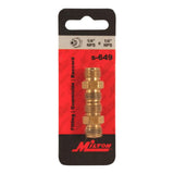 Milton S649 1/4 Male NPS Brass Hex Nipple (Pair) - Air Tools