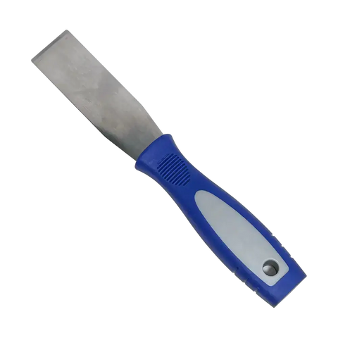 Blue-handled stainless steel scraper TI-11500 with metal blade for tough jobs