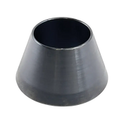 Dark gray metallic pipe reducer used as a tire balancing cone for AA 40mm Mini Cone