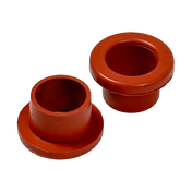 Red-orange high temp Viton grommets with flanges for TV-550 valves 44-553c