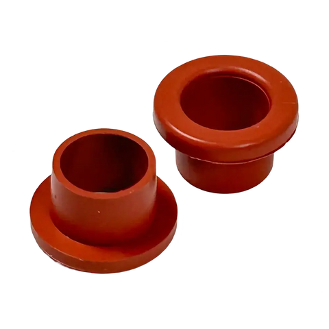 Red-orange high temp Viton grommets with flanges for TV-550 valves 44-553c