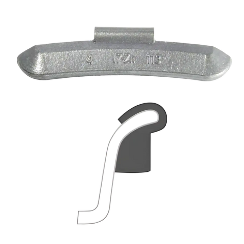 Silver AA i7 zinc coated clip-on wheel weight for steel truck rims