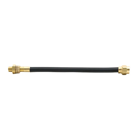Black large bore hand bendable valve extension hose with brass fittings and 2in NPT
