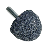 AA Low Profile 36 grit tire buffing stone with black diamond grit wheel, silver shaft for quick-change chuck surface prep