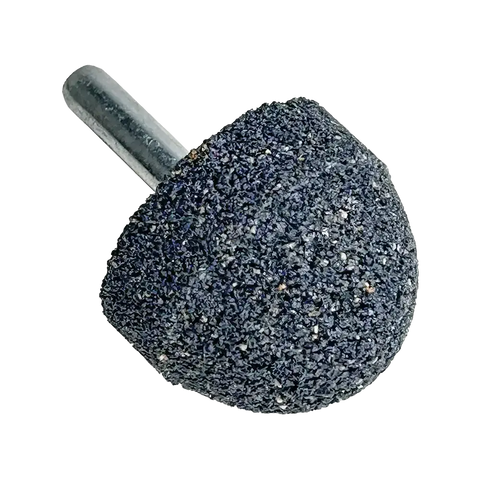 AA Low Profile 36 grit tire buffing stone with black diamond grit wheel, silver shaft for quick-change chuck surface prep