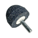 Black textured tire buffing wheel with 1/4’’ shaft for surface prep