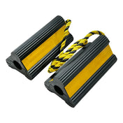 AA Pair of HD Rubber Wheel Chocks w/ Connecting Rope Small