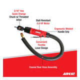 Red and black AIRCAT 6402 tire buffer for high-volume retread tasks