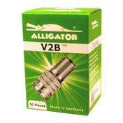 Green Alligator V2B Gator double seal tire valve caps with silver grip for tire pressure check
