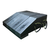 Silver and black AME Sasquatch tracked vehicle loading block with gold accents