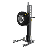 Gray BendPak RWS-200WL wheel lift with yellow air hose, ideal for Gaither Wheel Assist Gen2 and sliding tire roller tasks