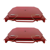 Heavy-duty Cemb truck turnplate with red metal grill and ventilation hole