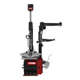 Red black Cemb SMX70LL leverless tilt-back tire changer w/ vertical arm