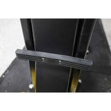 Black rubber footrest on Challenger CL12A 2-post lift for ali certified 12k capacity