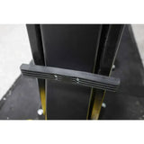 Black plastic footrest with horizontal grooves on Challenger CL12A-LC low ceiling lift