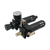 Black pneumatic filter regulator with pressure gauge for Coats tire changing machines