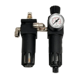 Black air filter and pressure regulator assembly with silver fittings for Sm951 Ti Jumbo tire changing machines