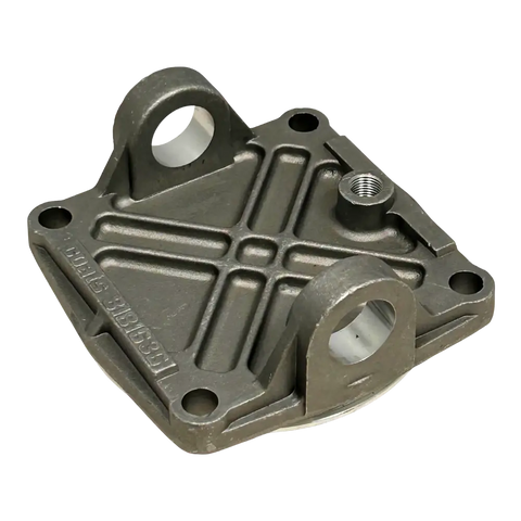 Silver-grey OEM cylinder base end cap with holes and bolts for Coats tire changers