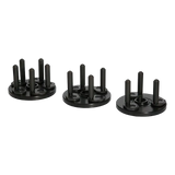 Three black metal clutch pressure plates for Coats 85610104 OEM Adjustable Pin Plate Set, wheel balancer adapter, lugs pin plate