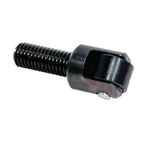 Black threaded bolt with swivel eye for securely fastening Coats Swing Arm Tire Changer