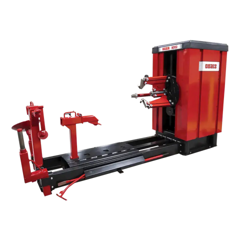 Red and black Coats HIT 9000 HD Tire Changer with hydraulic circuit and chuck rotation