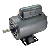 Electric motor with a cylindrical body and mounting base.