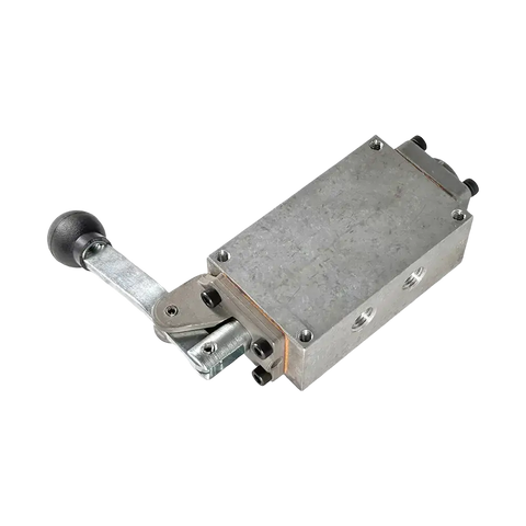 Gray metal industrial lever-operated Coats OEM air valve for baseline tire changers