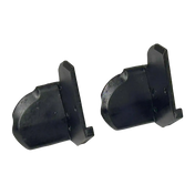 Pair of black angled plastic bootie inserts for Coats duckhead tire changer