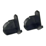 Pair of black angled plastic bootie inserts for Coats duckhead tire changer