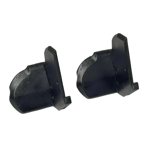 Pair of black angled plastic bootie inserts for Coats duckhead tire changer