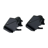 Sleek black leather cufflinks with duckhead plastic insert bootie