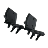 Black leather saddlebags with Coats OEM bootie insert duckhead plastic inserts