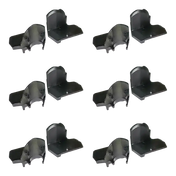 Six black metal shelf brackets for OEM Motorcycle Bootie 8183355 Duckhead Insert replacements