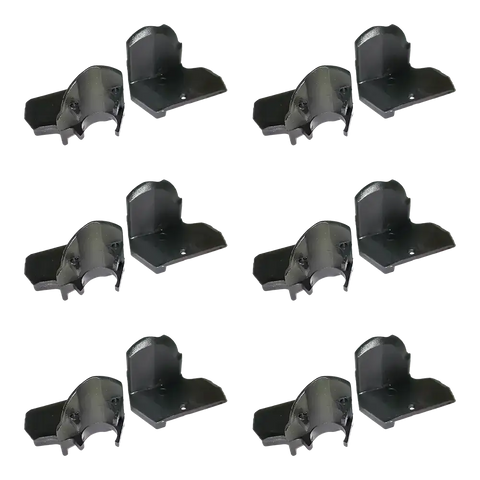 Six black metal shelf brackets for OEM Motorcycle Bootie 8183355 Duckhead Insert replacements