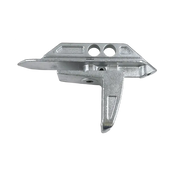 Silver metal shelf bracket with T-shape, holes for mounting, ideal for coats oem grip max