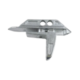 Silver metal shelf bracket with T-shape, holes for mounting, ideal for coats oem grip max