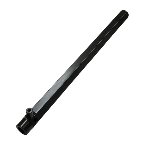 Black square-bar linear rail with cylindrical end fitting for Corghi OEM upper tool holder