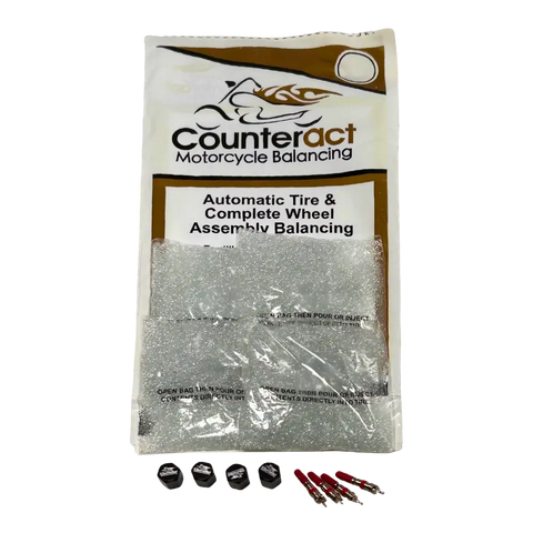 Counteract MK-Series balancing beads in bag-n-bag with red weights and clear packaging