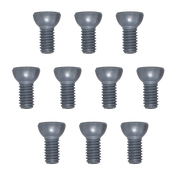 Pack of 8 polished silver dome head Dill screws for extreme conditions