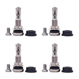 4-pack Dill DV-416-WS silver valve stem caps with black seals for trailer TPMS