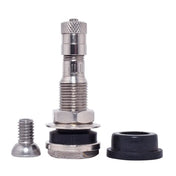 Silver Dill DV-416-WS valve assembly with black seal for ram trailer tpms